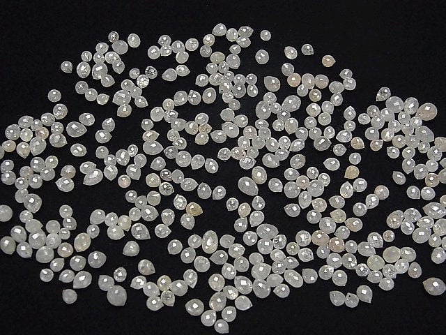 Hellgrauer Diamant AAA Tropfen facettierte Briolette 5 Stück