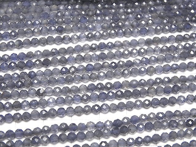 Hochwertig! Iolith AAA- facettierte Rund 3mm 1strang Perlen (ca. 12 Zoll/30 cm)