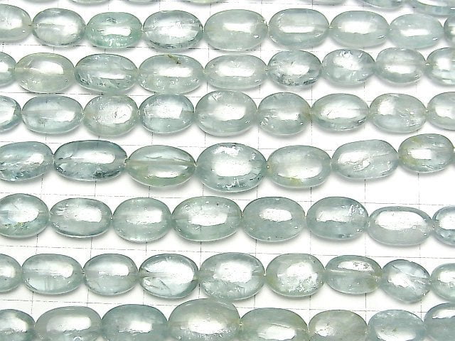 Hochwertiger Himmel Kyanit AA++ Oval 1strang Perlen (ca. 7inch/18cm)
