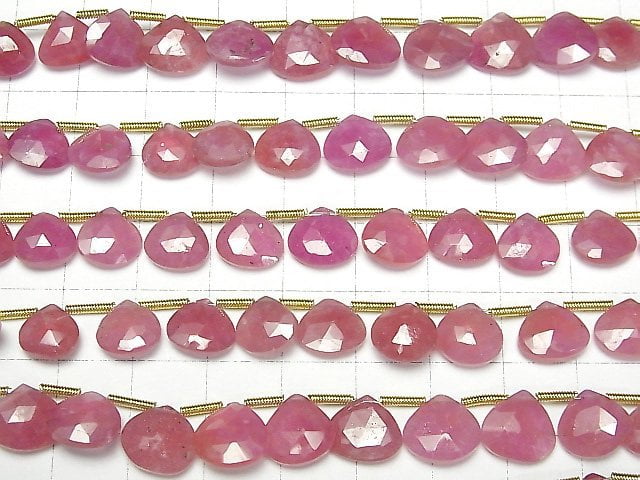 Rubin (Rosa Saphir) AA++ Kastanienbraun Facettiert Briolette halb oder 1strang Perlen (ca. 7inch/17cm)