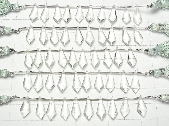 Hochwertiger grüner Amethyst AAA deformierte Diamantform 15x6mm 1strang Perlen (8 Stück)