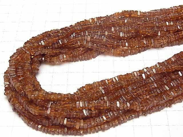 Hessonit Granat AA+ quadratische Rondelle (Scheibe) 1Strang Perlen (ca. 15Zoll/38cm)