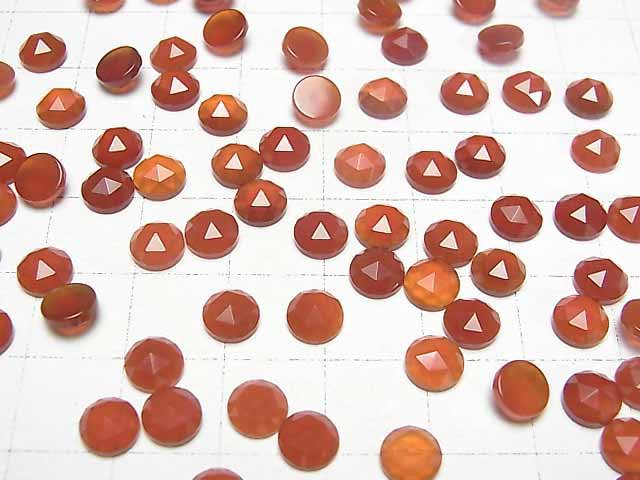 Roter Achat AAA Rund Rosen-Schliff 6x6mm 5Stück