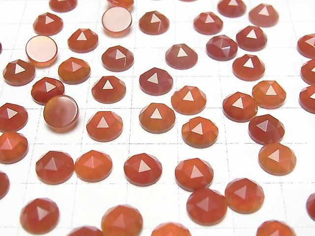 Roter Achat AAA Rund Rosen-Schliff 8x8mm 5Stück