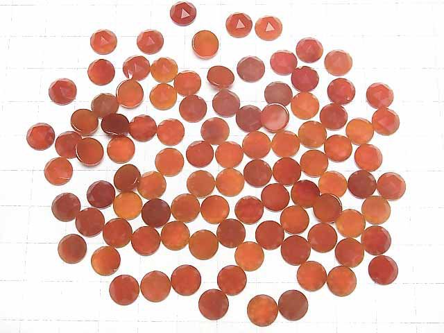 Roter Achat AAA Rund Rosen-Schliff 8x8mm 5Stück
