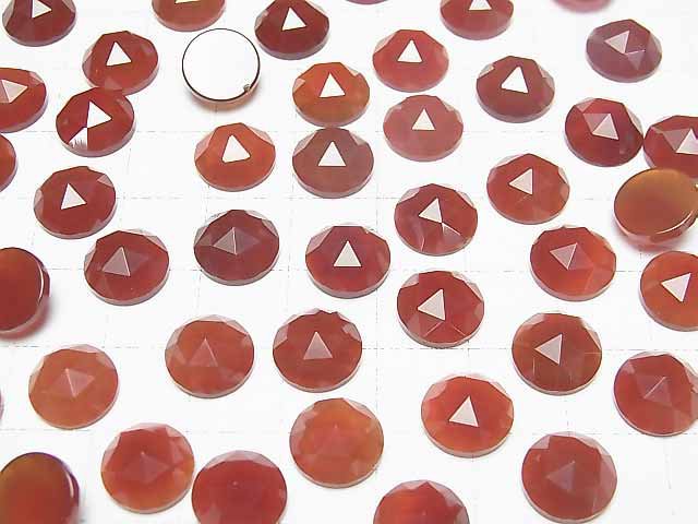 Roter Achat AAA Rund Rosen-Schliff 10x10mm 5Stück