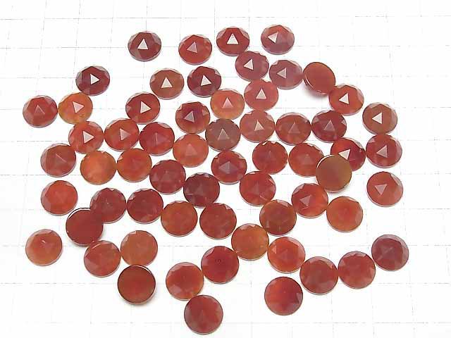 Roter Achat AAA Rund Rosen-Schliff 10x10mm 5Stück