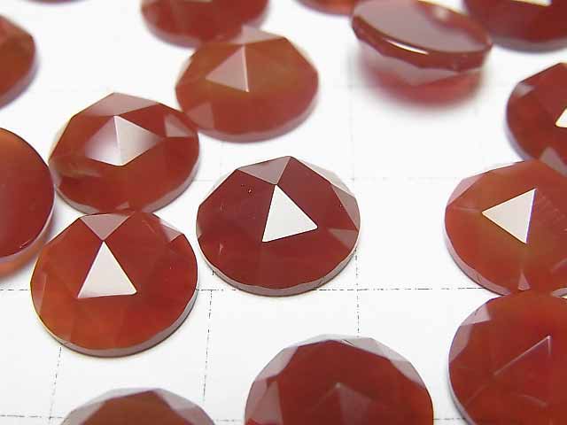 紅瑪瑙 AAA 圓形玫瑰切割 12x12mm 5顆