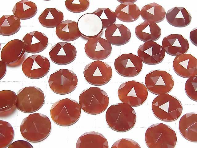Roter Achat AAA Rund Rosen-Schliff 12x12mm 5Stück