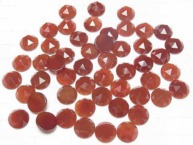 Roter Achat AAA Rund Rosen-Schliff 12x12mm 5Stück