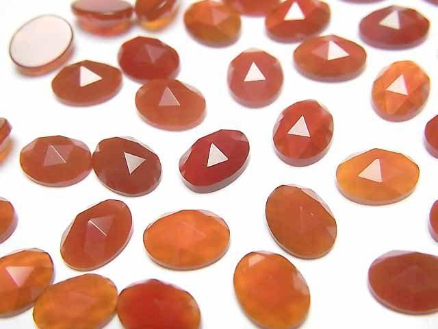 紅瑪瑙 AAA 橢圓刻面玫瑰切割 8x6毫米 5個