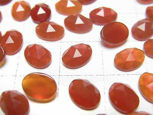 紅瑪瑙 AAA 橢圓刻面玫瑰切割 8x6毫米 5個