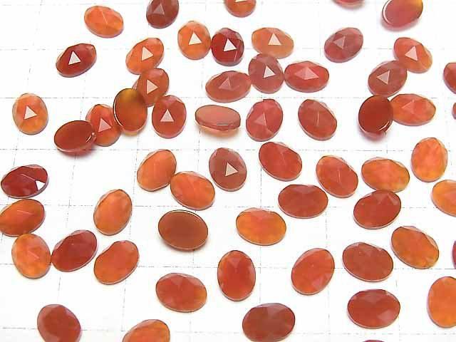 Roter Achat AAA Oval Rosen-Schliff 8x6mm 5Stück