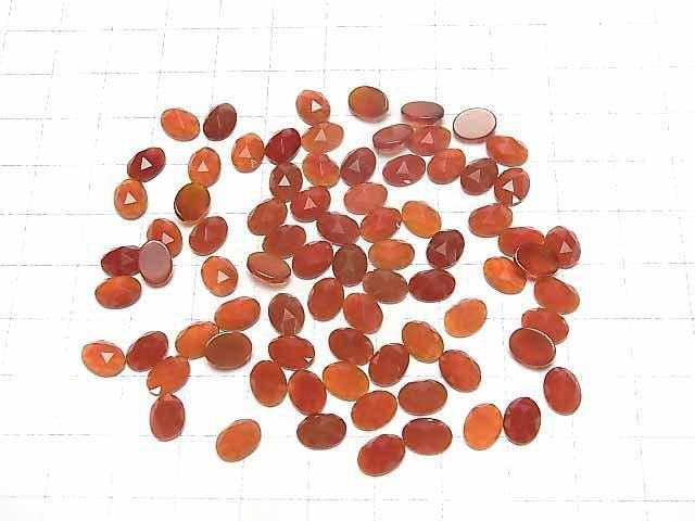 Roter Achat AAA Oval Rosen-Schliff 8x6mm 5Stück