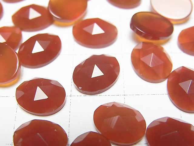 紅瑪瑙 AAA 橢圓刻面玫瑰切割 10x8mm 5顆