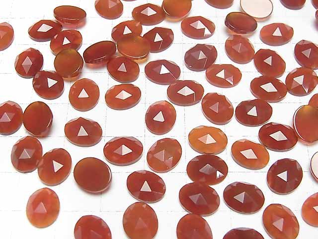 Roter Achat AAA Oval Rosen-Schliff 10x8mm 5Stück
