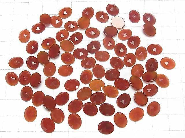 Roter Achat AAA Oval Rosen-Schliff 10x8mm 5Stück