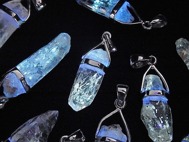 Pakistan Öl in Quarz Punkt Anhänger Silber925 1Stück