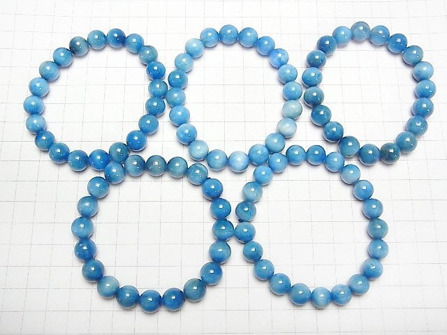 Madagaskar Blaue Apatit AA++ Runde 10mm Armband