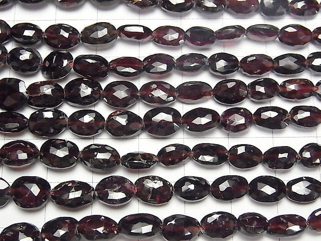 Hochwertiger Mosambik Granat AA+ Facettiert Oval 1Strang Perlen (ca. 15Zoll/38cm)