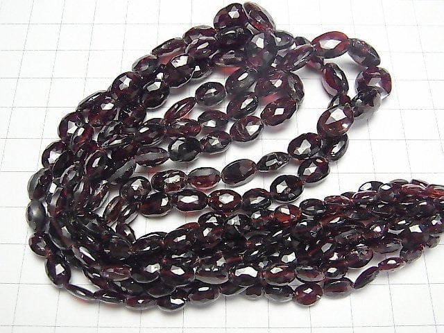 Hochwertiger Mosambik Granat AA+ Facettiert Oval 1Strang Perlen (ca. 15Zoll/38cm)