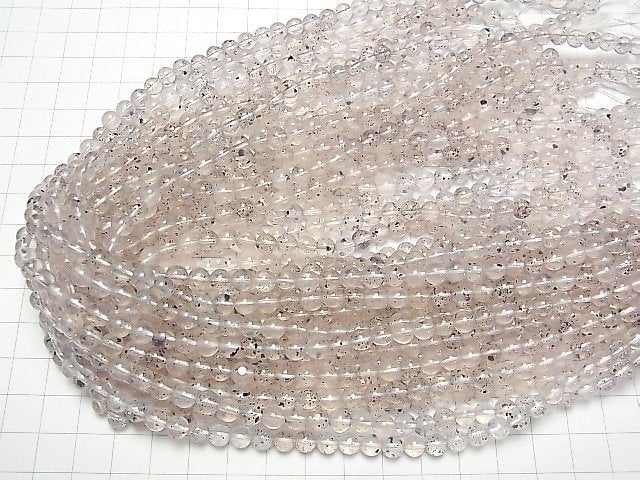 Mica in Rosenquarz Rund 6mm 1Strang Perlen (ca. 15Zoll/36cm)