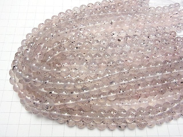 Mica in Rosenquarz Rund 8mm halb oder 1Strang Perlen (ca. 15Zoll/37cm)