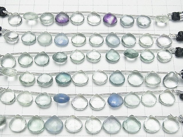 MicroCut Fluorit AAA Kastanie Facettierte Briolette 1Strang Perlen (8Stück)