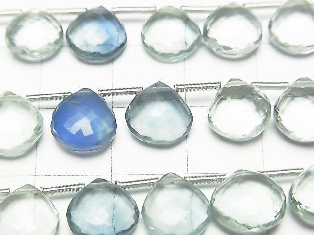 MicroCut Fluorite AAA Chestnut Faceted Briolette 1strand beads (8pcs )