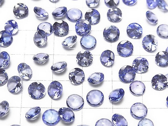 Hochwertiger Tansanit AAA Lose Stein Rund Facettiert 6x6mm 1 Stück