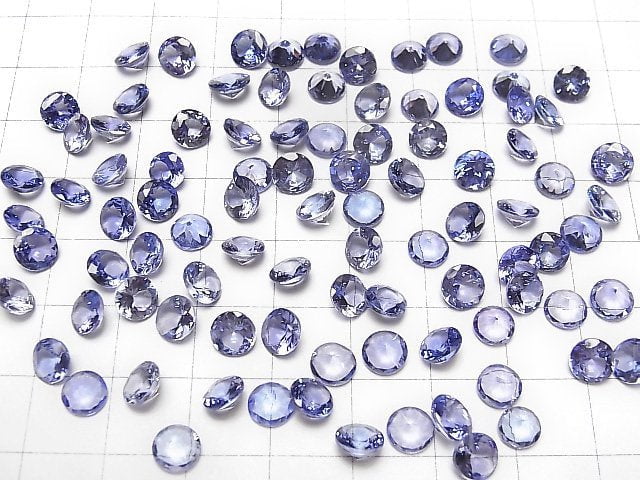 Hochwertiger Tansanit AAA Lose Stein Rund Facettiert 6x6mm 1 Stück