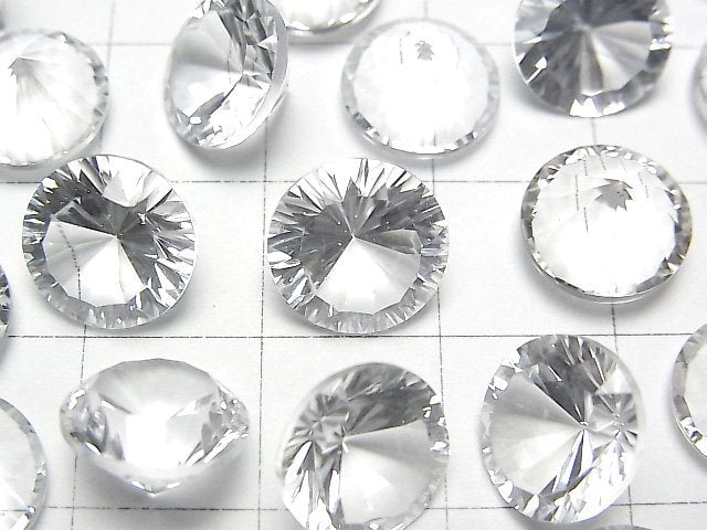 高品質白色托帕石 AAA 級圓形凹面切割裸石 10x10mm 1顆
