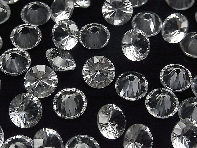 Hochwertiger Weißer Topas AAA Lose Stein Runde Konkavschliff 10x10mm 1Stück