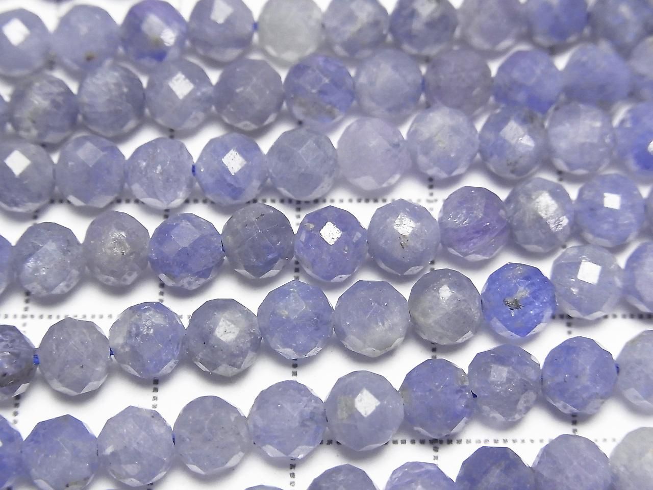 高品質!坦桑石 AA++ 切面圓珠 5.5mm 半串或 1 串珠子 (約 15 英吋/37 公分)