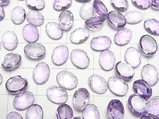 Hochwertiger Amethyst AAA Oval Facettierte Cabochon 8x6mm 5Stück