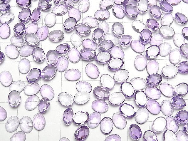 Hochwertiger Amethyst AAA Oval Facettierte Cabochon 8x6mm 5Stück