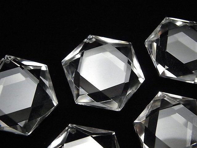 Crystal Quartz, Hexagram Gemstone Beads