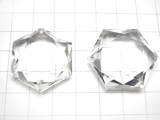 高品質!白水晶 AAA 六角星 28-32mm 1個