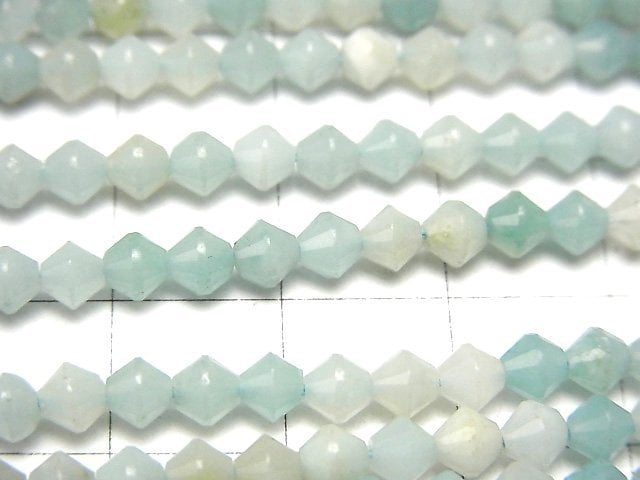亞馬遜石 AA+ 算盤刻面 4x4x3.5mm 1串珠子 (約15英吋/36公分)