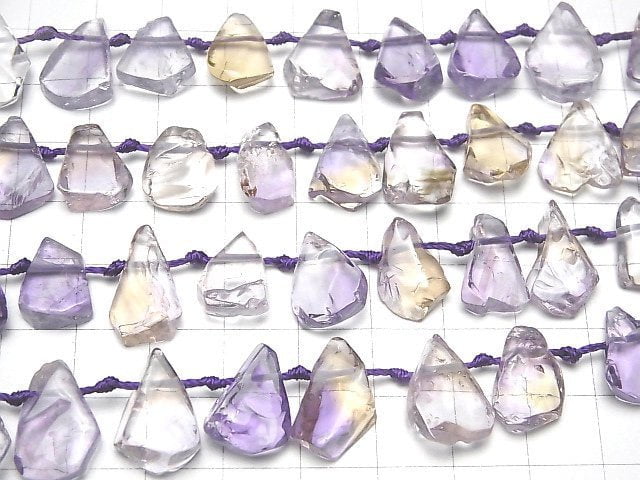 Amethyst x Citrin AA++ roh Birnenform halb oder 1strang Perlen (ca. 16 Zoll/40 cm)