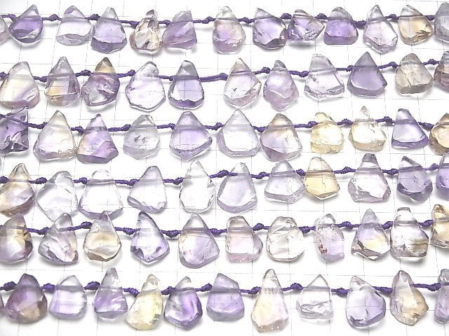 Amethyst x Citrin AA++ roh Birnenform halb oder 1strang Perlen (ca. 16 Zoll/40 cm)