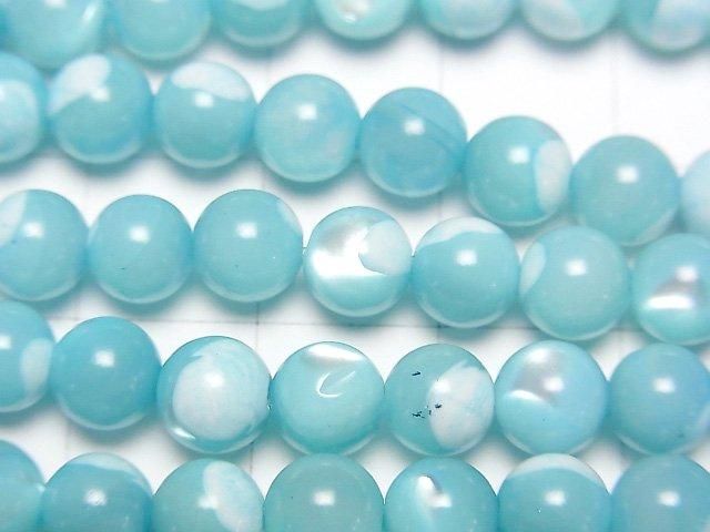 Mother of Pearl (MOP) Light Blue Round 6mm 1-strand beads (approx. 15 inches/38 cm)