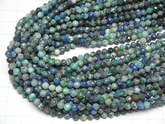 High Quality! Chrysocolla AA++ 32Faceted Round 4mm 1strand beads (aprx.14inch/35cm)