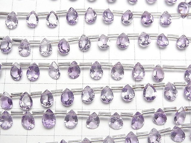 Hochwertiger Amethyst AAA Tropfenform facettiert 7x5mm 1strang Perlen (18Stück)
