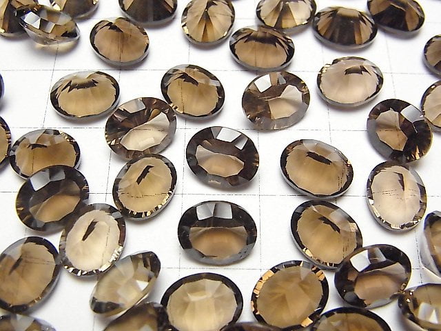 High Quality Smoky Quartz AAA Loose stone Oval Concave Cut 10x8mm 2pcs