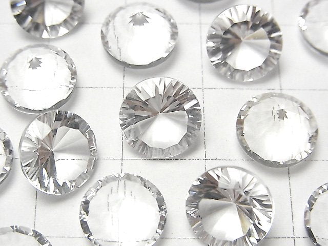高品質刻面水晶 AAA 裸石 圓形內凹切割 10x10mm 2顆裝