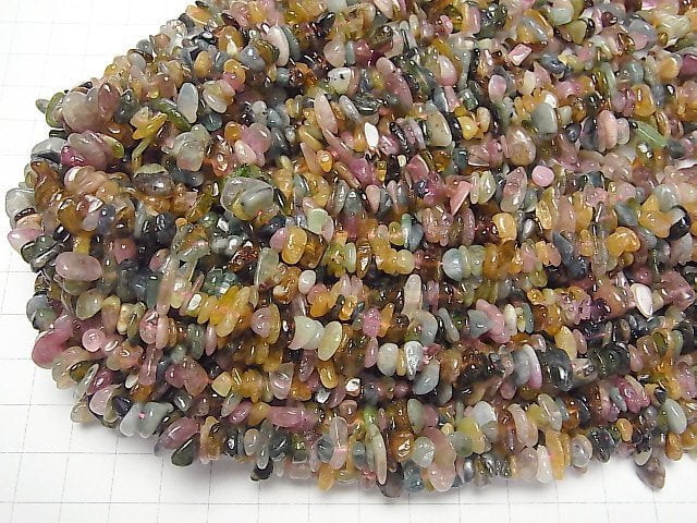 Multicolor Turmalin AA+ Chips (Kleine Nugget) 1 Strang Perlen (ca. 15 Zoll/37 cm)