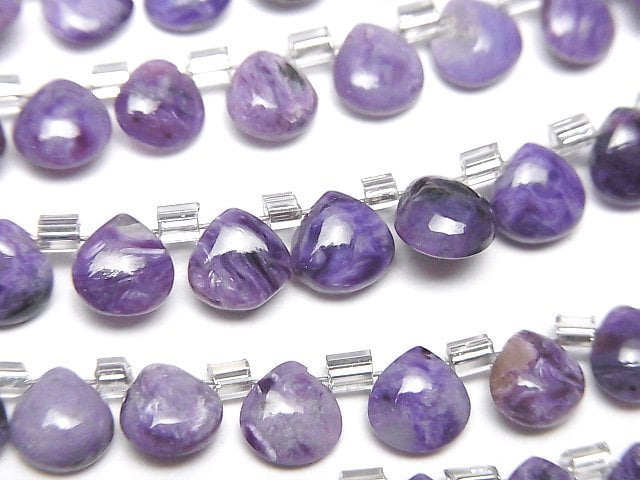 紫鋰輝石 AA++ 栗色 (光滑) 6x6mm 半串或 1 串珠子 (28 顆)