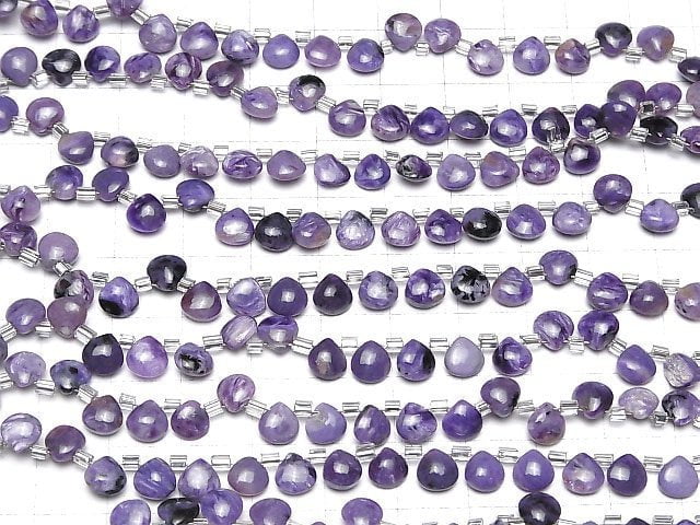 Charoit AA++ Kastanie (Glatt) 6x6mm halb oder 1 Strang Perlen (28 Stück)