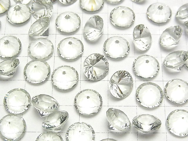 Hochwertiger Grüner Amethyst AAA Lose Stein Rund Konkavschliff 10x10mm 2 Stück